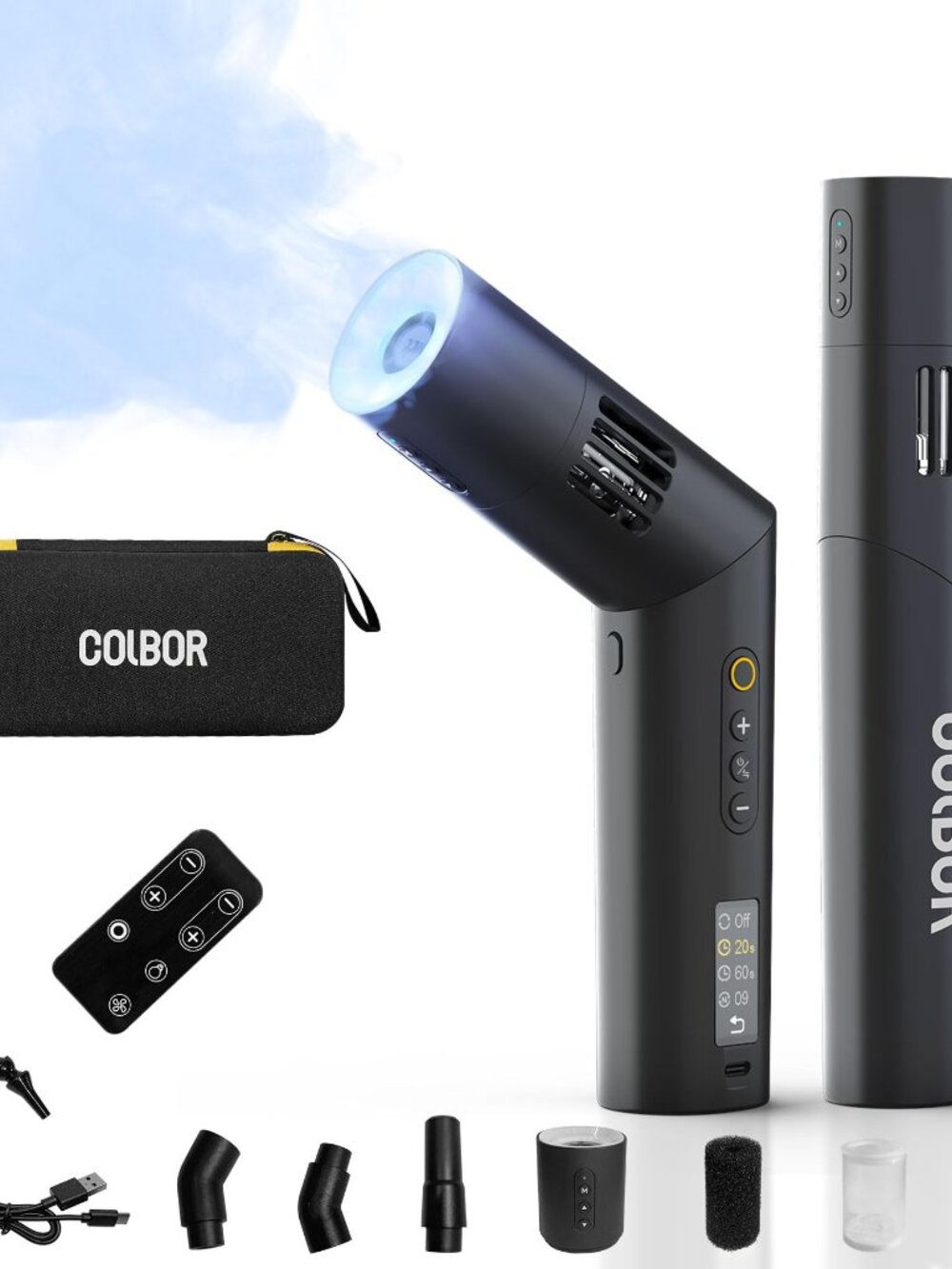 New in box CF5 Portable Fog Machine, 40W Handheld Smoke Machine with RGB Lights